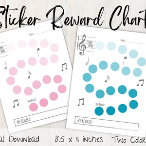 Printable Sticker Reward Charts | Piano Lessons | Music Lessons - Etsy