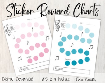 Printable Sticker Reward Charts | Piano Lessons | Music Lessons