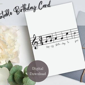 Druckbare Geburtstagskarte | Für Musiker | Innen blanko | Tinte freundlich | Alles Gute zum Geburtstag