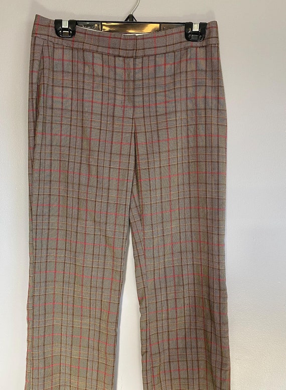 Vintage Express Women's Dress Pants - 1990's retro slacks - plaid brown/pink fabric Design - Size 7/8 Vintage Express Women's Dress Pants - 1990's retro slacks - plaid brown/pink fabric Design - Size 7/8