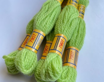 Hilo de lana vintage para tapices - Laine Divisible Floralia DMC - Verde primavera - Bordado a mano - 100 % lana