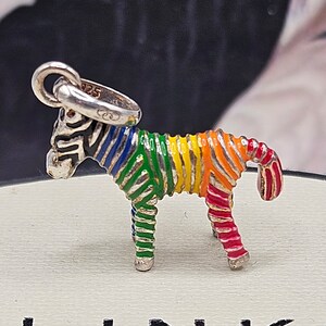 Rare Opportunity to Purchase a NEW Links of London Rainbow Zebra Charm Sterling Silver and Enamel Stamped S925 Superb Etsy
