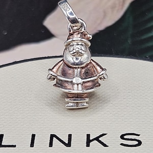 Rare Links of London Father Christmas/Santa Charm, Sterling Silver and 18k Rose Gold Vermeil, Stamped, s925, Lovely Condition