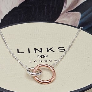 Stunning Links of London Interlocking Rings Necklace Sterling