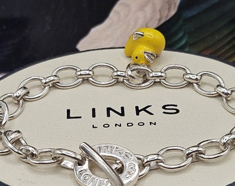 Vintage Links of London Classic T Bar Bracelet With Engravable Disc Charm Sterling Silver Stamped Hallmarked 20cms Etsy Canada