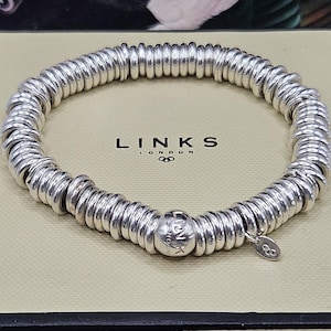 Beautiful Sterling Silver Links of London Sweetie Core Bracelet, Hallmarked, Fabulous Condition, Medium Size, 54g, RESTRUNG, Super Gift