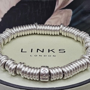 Beautiful Links of London Sweetie Bracelet, Sterling Silver, Stamped, Hallmarked, Medium Size, 55g, Restrung, Lovely Condition