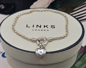 Links of London Belcher Bracelet with Senorita Clasp Sterling Silver Stamped s925 18cms Super Condition