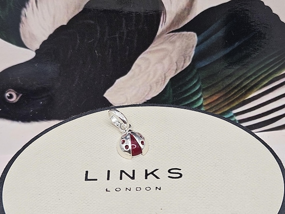Stunning Links of London Lucky Ladybird Charm Sterling Silver and Glass Stamped S925 TOP Condition Etsy