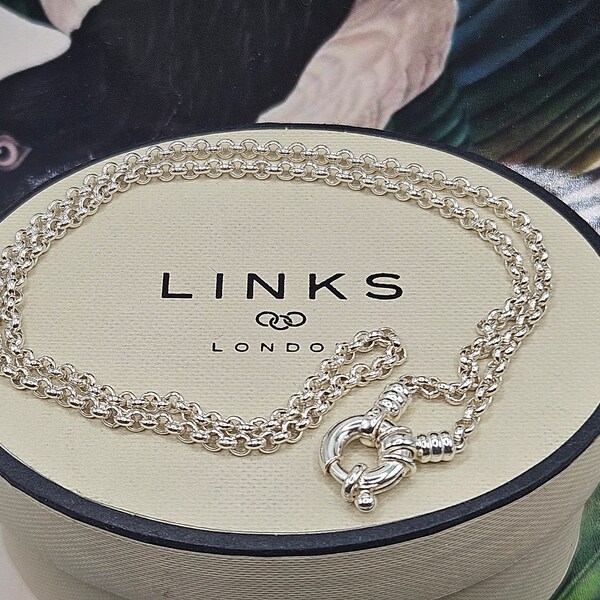 Fabulous Links of London Sterling Silver Belcher Necklace, 43cms, Hallmarked, NEW Condition