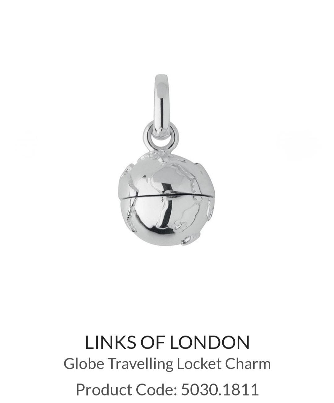 Beautiful Links of London Globe Travelling Locket Charm Sterling Silver Stamped S925 PRISTINE Condition Etsy