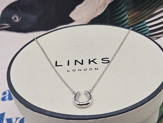 Stunning Links of London Ascot Horseshoe Diamond Essentials Necklace Sterling Silver Pave Diamonds Stamped Hallmarked NEW CONDITION Etsy
