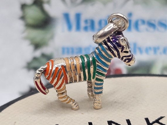 Lovely Vintage Links of London Rainbow Zebra Char… - image 2