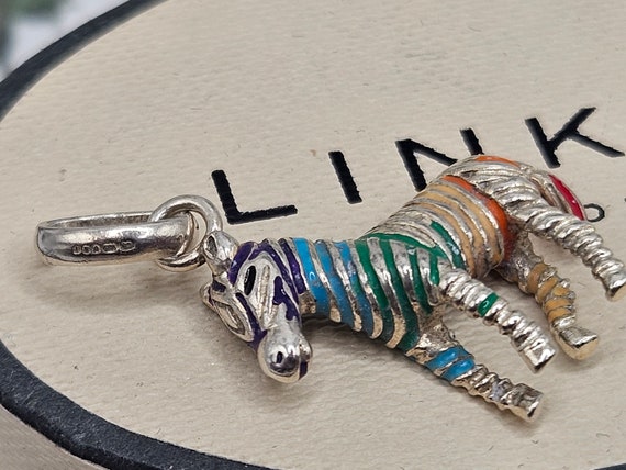 Lovely Vintage Links of London Rainbow Zebra Char… - image 4