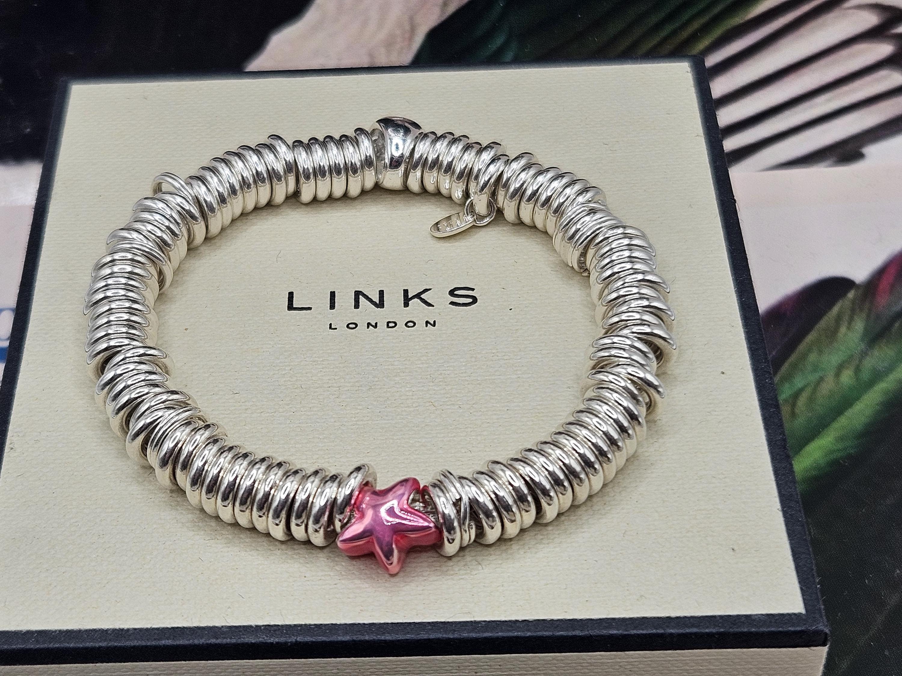 LINKS OF LONDON シルバーブレスレット ダイヤ付き Links of London Sterling Silver Sweetie Core Bracelet + Sunset