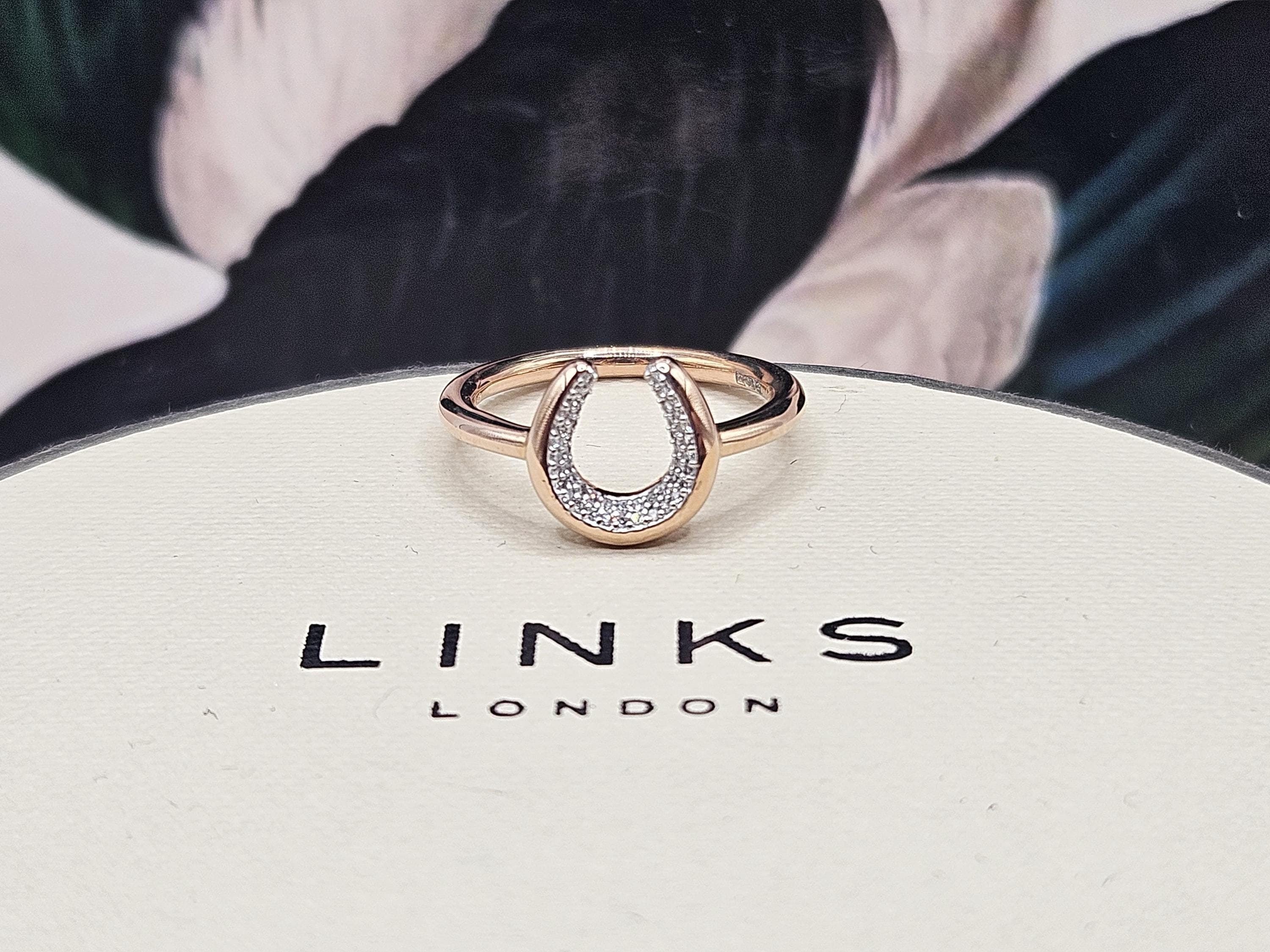 Dainty 10k Yellow Gold Horseshoe Ring For Women - CZ Studded Lucky Charm Jewelry - Size 8 - View #6