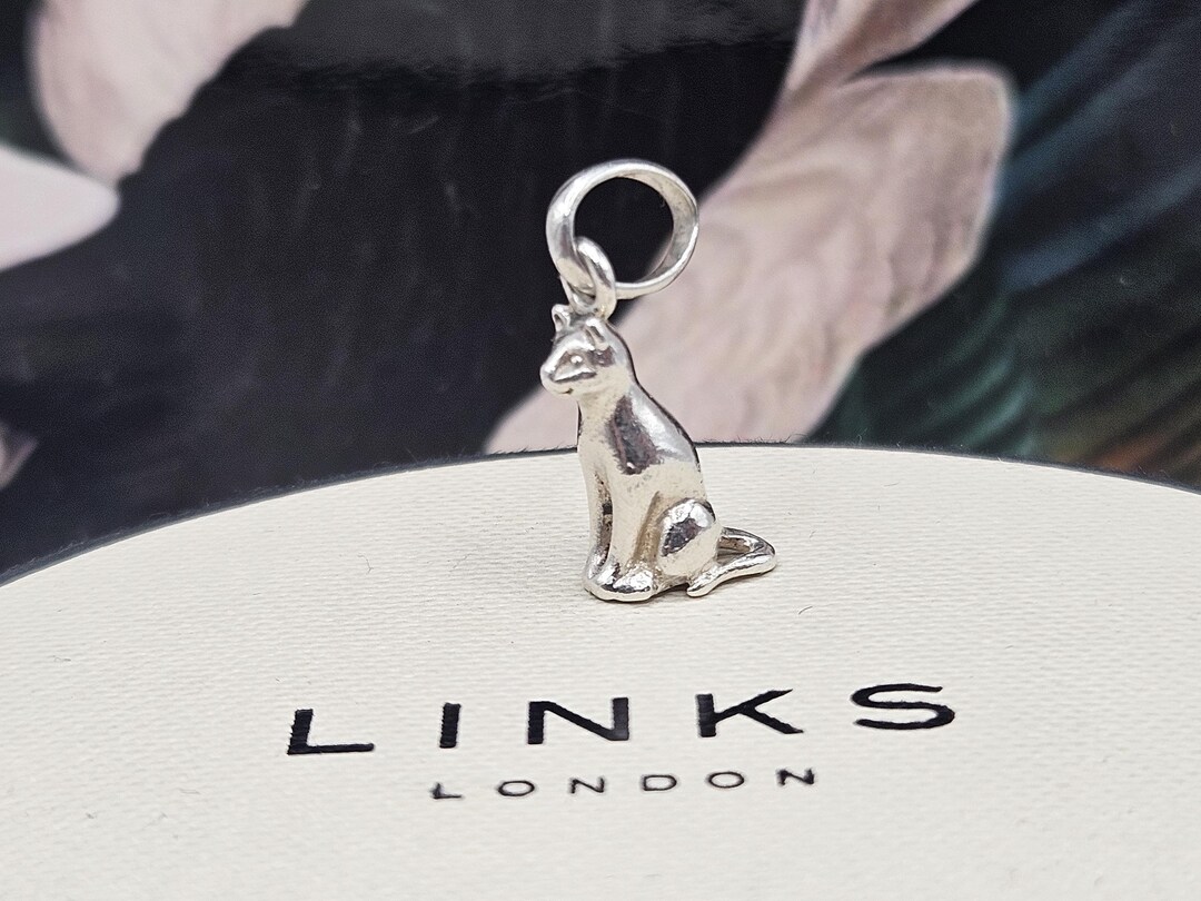 Genuine Links of London Sitting Cat Charm Solid Sterling Silver Stamped S925 TOP Condition Etsy