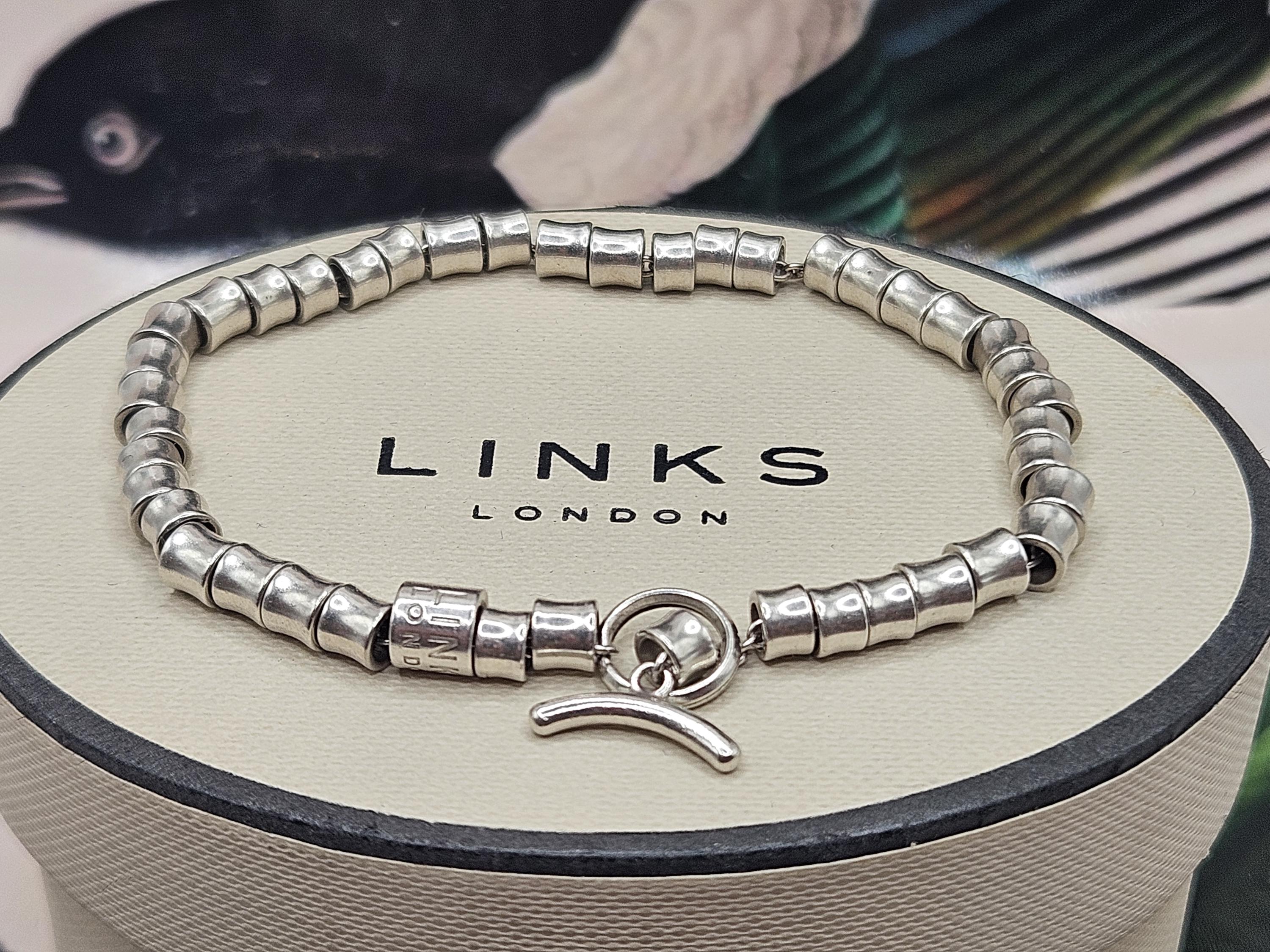 Stunning Links of London Allsorts T Bar Bracelet Sterling Silver Stamped Hallmarked PRISTINE CONDITION