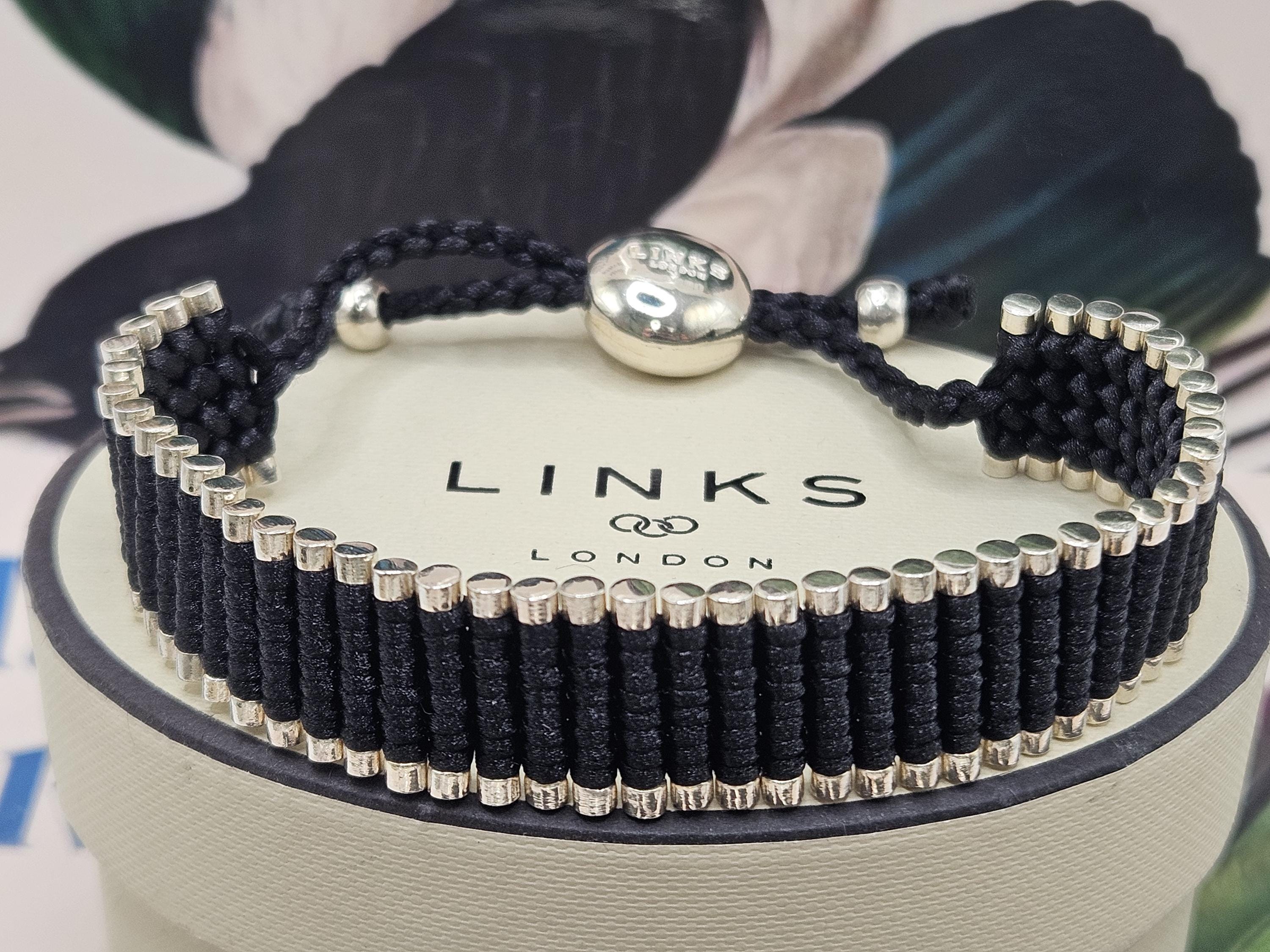 Rare Links of London Friendship Bracelet in Black, 45 Sterling