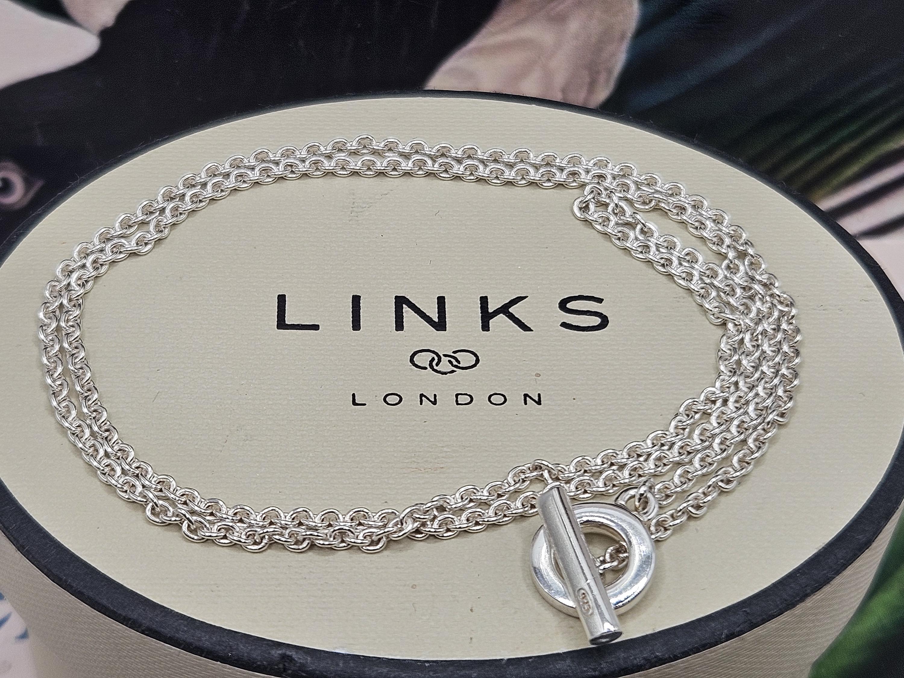 Links of london silver t bar necklace discount