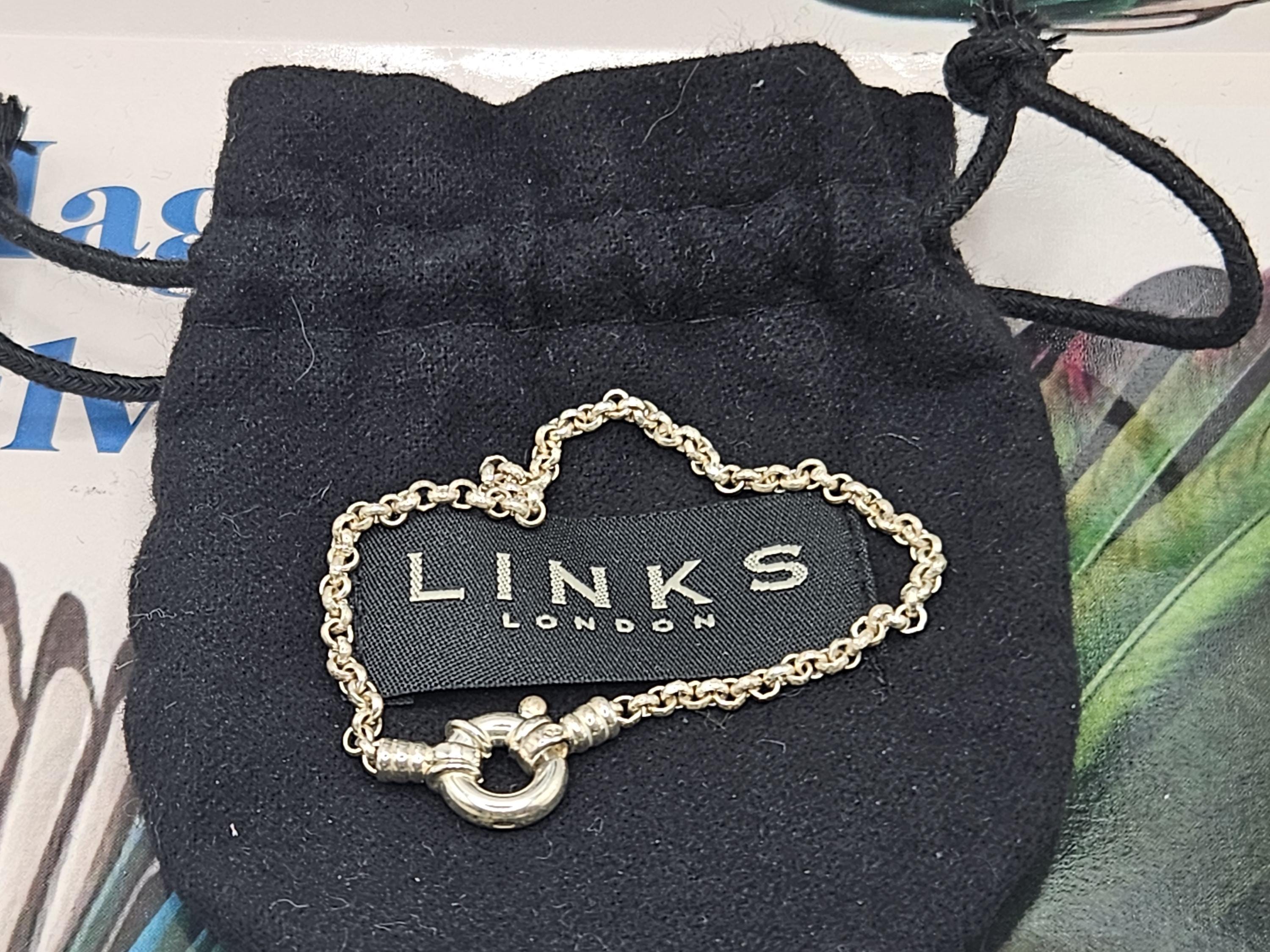 Links of London Belcher Bracelet with Senorita Clasp Sterling Silver Stamped s925 18cms Super Condition