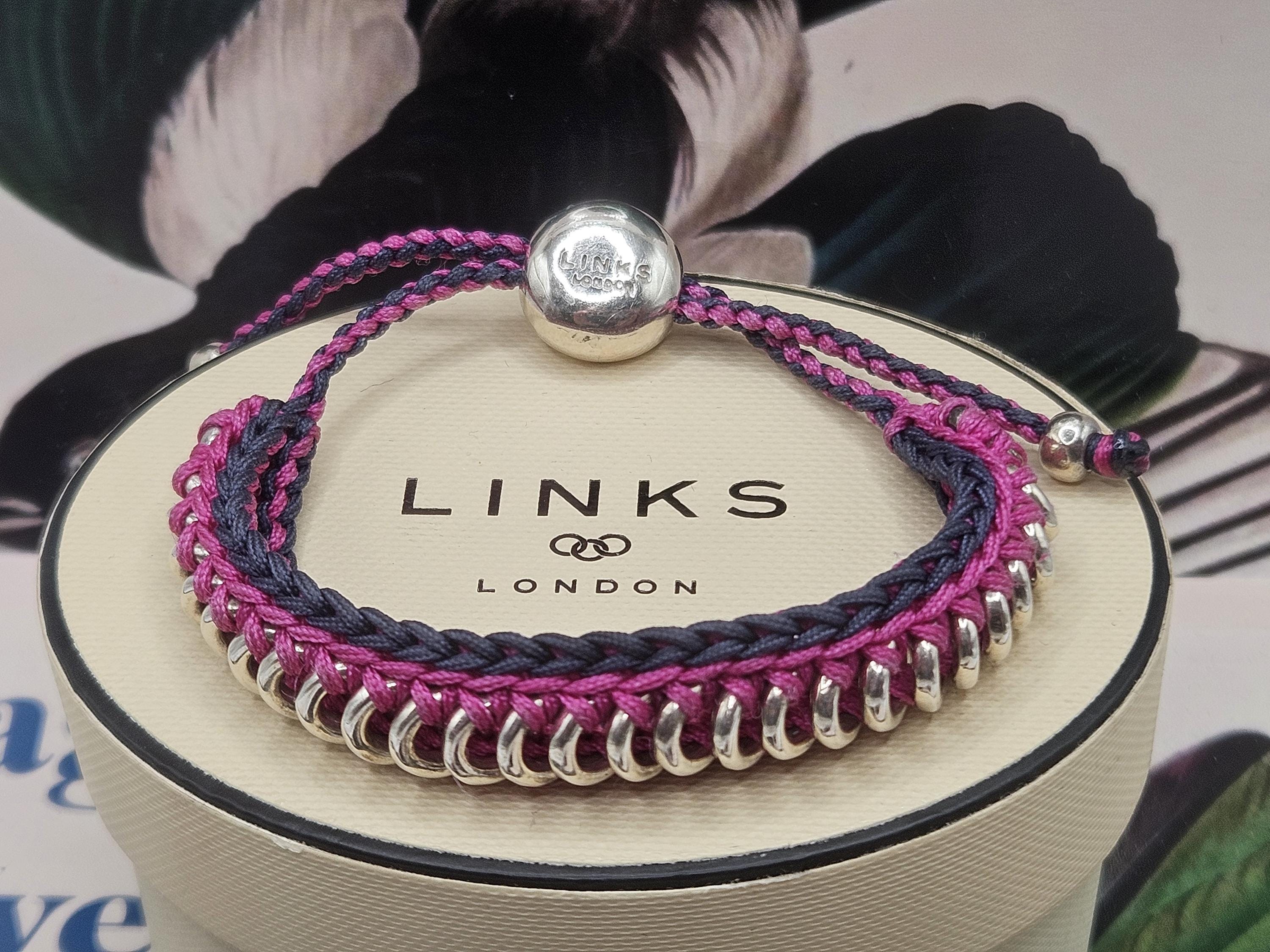 リンクスオブロンドン Sweetie Candy Heart Bracelet Beautiful Links of London Woven Sweetie Bracelet in Pink and