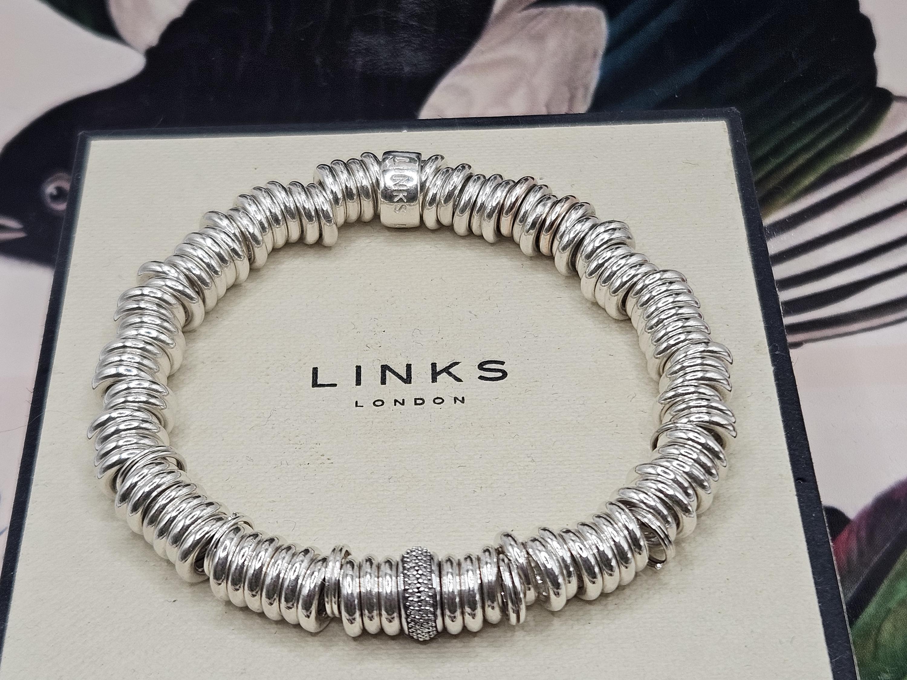 Stunning Links of London Sweetie Bracelet With Diamond Bead  Links of London Sweetie Bracelet main image 0