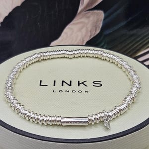 Stunning Links of London Sweetie XS Bracelet, Sterling Silver, Hallmarked, RESTRUNG, New Condition