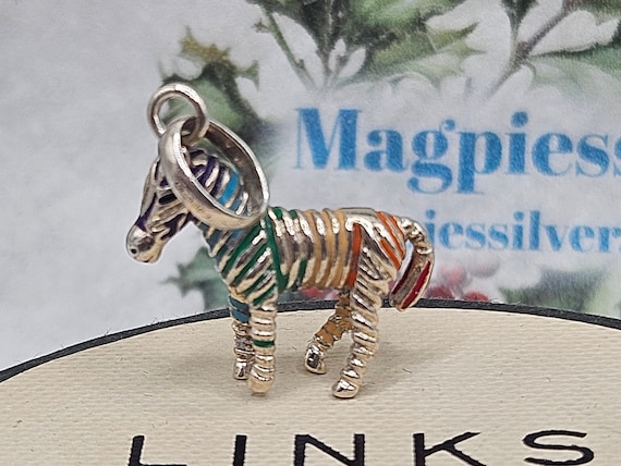 Lovely Vintage Links of London Rainbow Zebra Charm Sterling