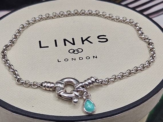 Links of London Emerald May Mini Birthstone Charm New Condition Stamped s925