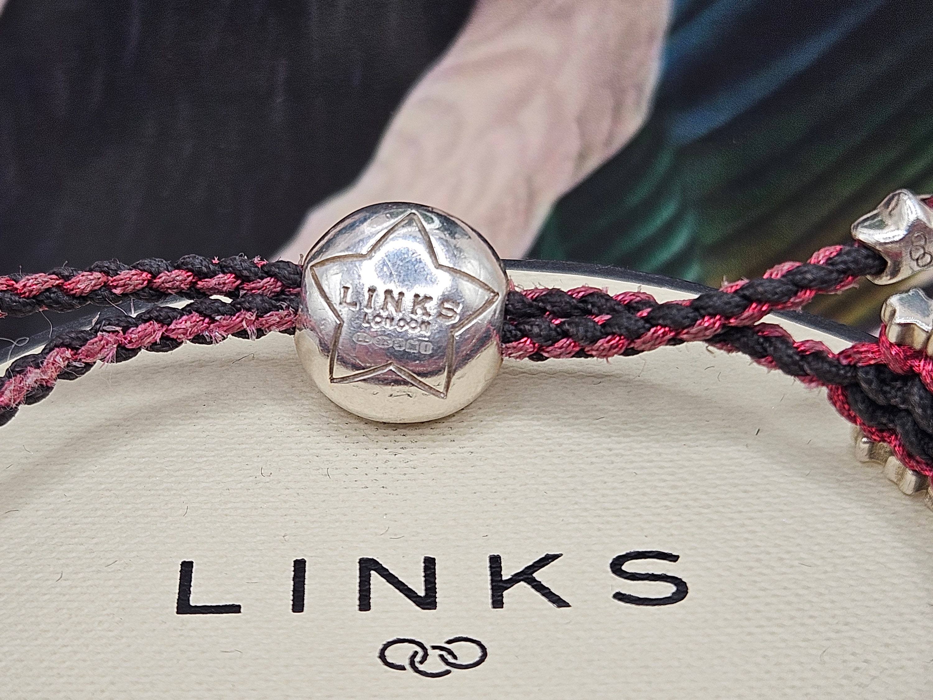 Rare Ltd Edition Links of London Star Friendship Bracelet in Black and Sparkly Red, Sterling Silver, Stamped, Hallmarked, Super - Etsy Rare Ltd Edition Links of London Star Friendship Bracelet in Black and Sparkly Red, Sterling Silver, Stamped, Hallmarked, Super - Etsy