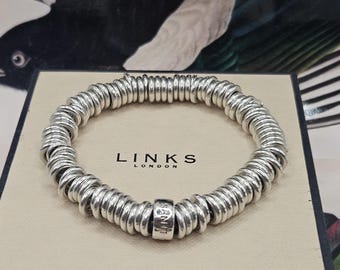 Beautiful Sterling Silver Links of London Sweetie Bracelet, Hallmarked, Medium Size, 56.2g, RESTRUNG, Super Condition, Lovely Gift