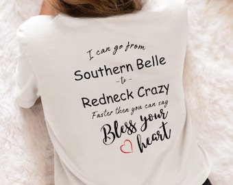 Southern Charm Shirt, Redneck T-Shirt, Bless Your Heart, Southern Fashion, Southern Phrase, Gift Idea, Gifts For Her, Gildan T-Shirt