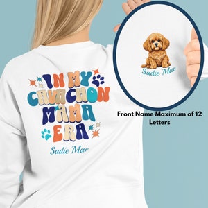 Personalized Cavachon Dog Mom Era Sweatshirt, Custom Gift for Cavachon owners, Retro Cavachon lover gift, Unique Gift, Unisex