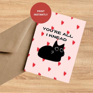 Valentijnsdag kaart | Jubileum | Liefdeskaart | Valentijnsdagcadeaus voor kattenliefhebbers | Cadeau voor haar of hem | Kat | Kat verjaardagskaart