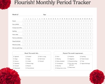 Printable Period and Monthly Cycle Tracker/Journal - Flourish! Tracker
