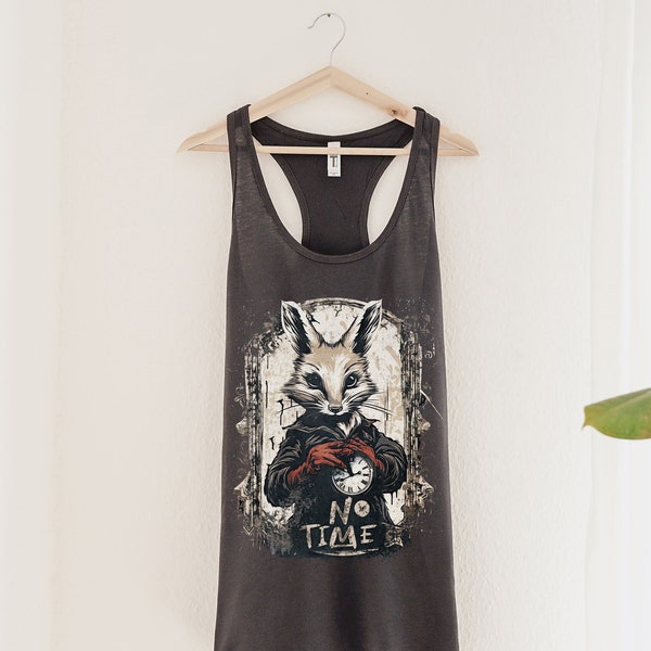 Alice in Wonderland Inspired No Time Tank Top Rabbit Clock Sweater Whimsigoth Streetwear Clothing Bunny Grunge Y2K Muscle Tee Dark Fantasy