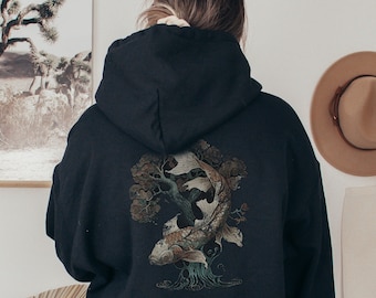 Vintage Koi Fish Hoodie japanese bonsai Shirt distressed Hoodie nature Hoodie tree Hoodie japanese art shirt streetwear Hoodie