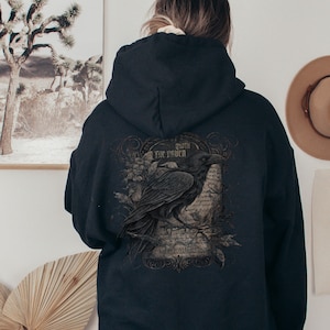Edgar Allan Poe Shirt Poe Shirt Vintage Raven Sweatshirt Vintage Crow Hoodie Vintage Poem Shirt Quoth the Raven Hoodie Dark Academia