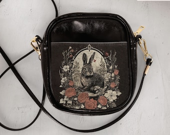 Vintage lunatique victorien des bois lapin sac à bandoulière vieille nature sorcière forêt mignon sac à main bandoulière lutin cartable botanique fantaisie