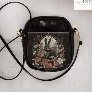 Whimsical Vintage Victorian Woodland Rabbit Sling Bag Old Nature Witch Forest Cute Crossbody Purse Goblincore Satchel Botanical Whimsigoth