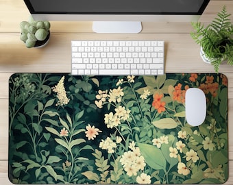 Botanical Vintage Cottagecore Desk Mat Nature Plant Floral Goblincore Mousepad Forest Woodland Mouse Pad Art Desk Decor Gift Idea Flowers