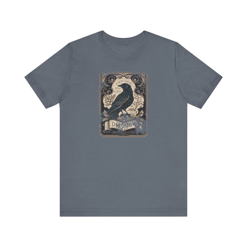 Gothic Raven Extra Light T-Shirt Crow Celestial Tarot Card Shirt Goth Bird Animal Tee Witchy Graphic Witchcraft Dark Academia Top Streetwear