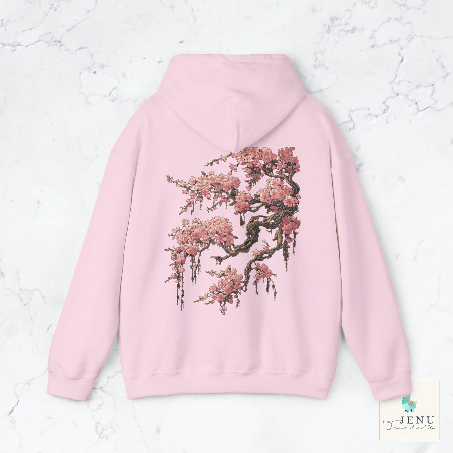 Japanese Tree Jacket Vintage Japanese Tree Blossom Hoodie Retro Sakura Flowers Rain Hooded ...