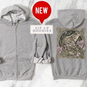 JARDIN Recycled Zip up Hoodie, Cottagecore Zip Jacket
