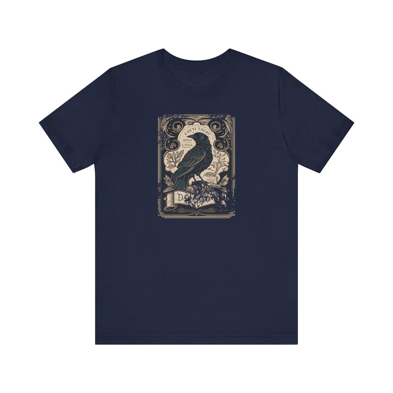 Gothic Raven Extra Light T-Shirt Crow Celestial Tarot Card Shirt Goth Bird Animal Tee Witchy Graphic Witchcraft Dark Academia Top Streetwear