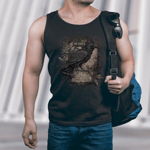 Dark Academia Edgar Allen Poe Boyfriend Unisex Tank Top Vacation Holiday Concert Festival Shirt Sport Yoga Muscle Tee Man Trendy Men Gift