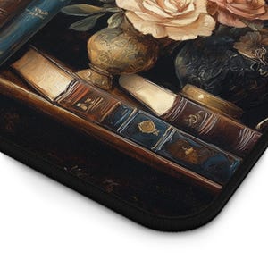 Romantic Book Bookish Reading Desk Mat Library Light Academia Mousepad Floral Flowers Mouse pad Office Gift Magic Idea Book Lover Librarian image 8