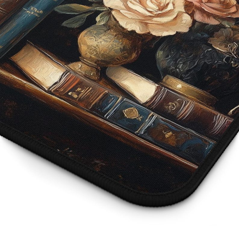 Romantic Book Bookish Reading Desk Mat Library Light Academia Mousepad Floral Flowers Mouse pad Office Gift Magic Idea Book Lover Librarian image 8