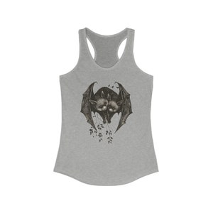 Cute Whimsigoth Gothic Bat Pair Love Tank Top Gothic Vampire Dark Gobincore Racerback Tee Night Witchy Top Dark Academia Shirt Woman Gift Trendy